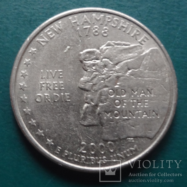 25 центов 2000  Нью Хемпшир   (N.10.12)~, фото №2