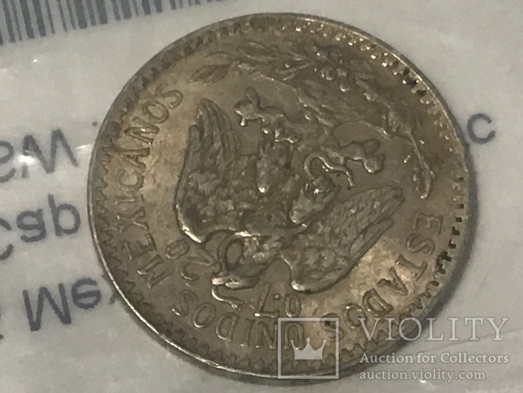 Мексика монета 50 центаво. Серебро 1943 года, фото №2