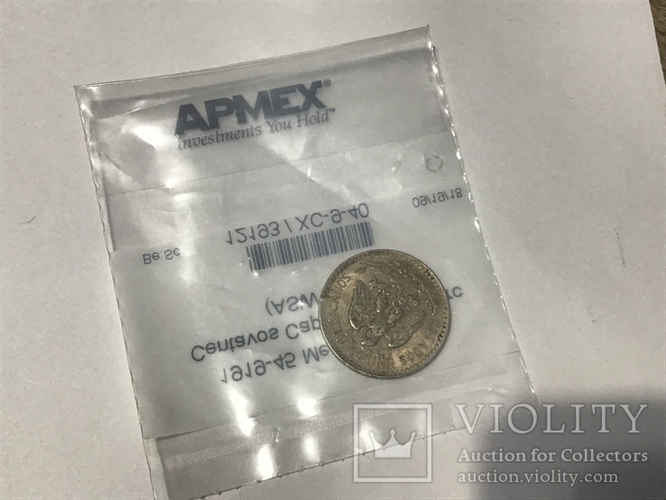Мексика монета 50 центаво. Серебро 1943 года, фото №3