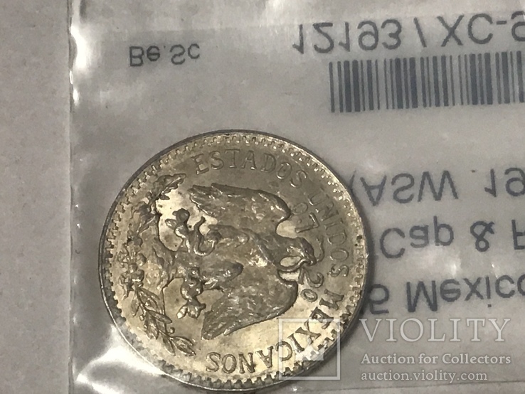 Мексика монета 50 центаво. Серебро 1943 года, фото №2