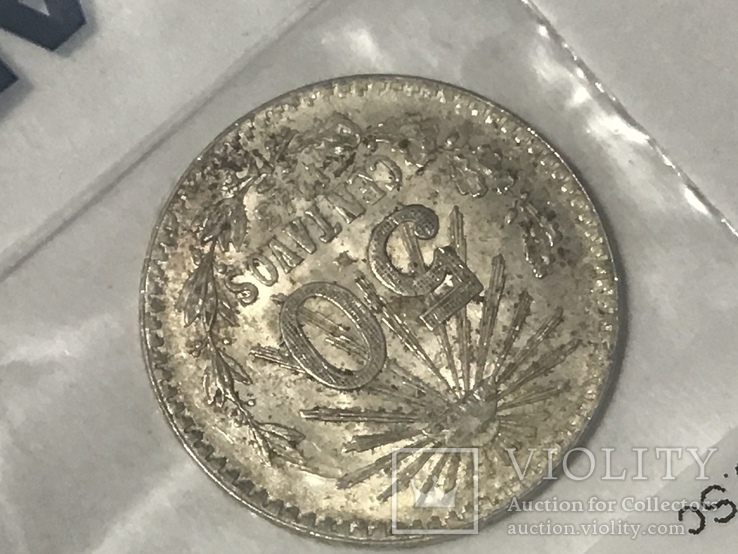Мексика монета 50 центаво. Серебро 1943 года, фото №4