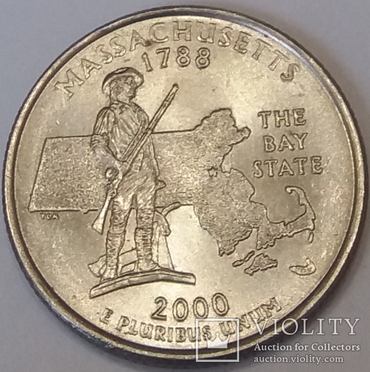 США ¼ долара, 2000 Квотер штату Массачусетс