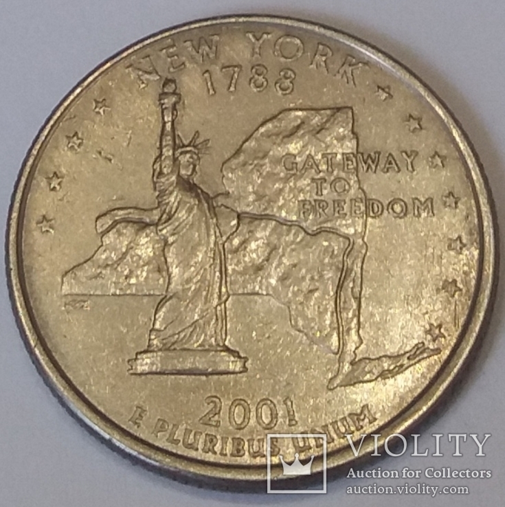 США ¼ долара, 2001 Квотер штату Нью-Йорк
