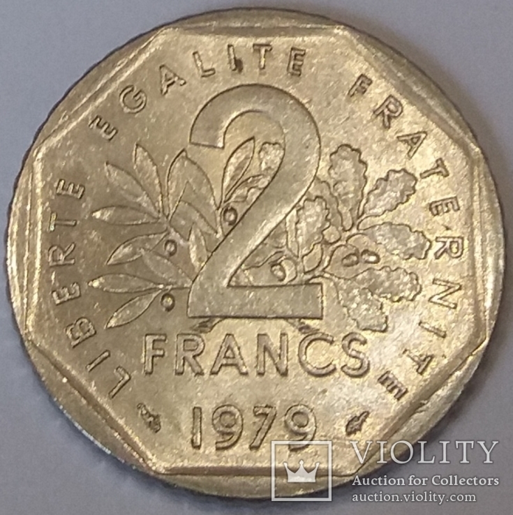 Франція 2 франка, 1979, фото №2