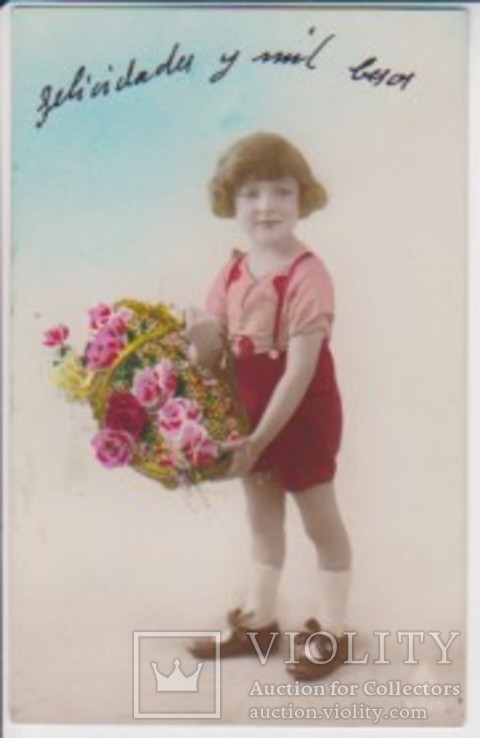 Ребенок с корзинкой цветов, фото №2