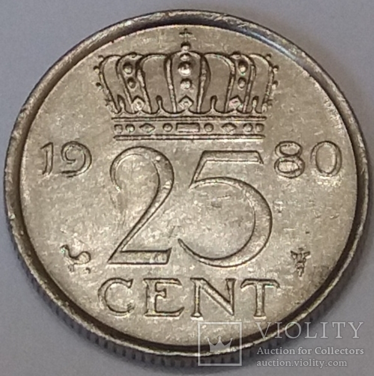 Нідерланди 25 центів, 1980