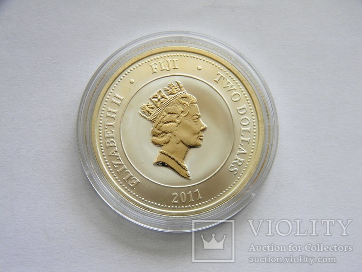 2 Доллара Фиджи "Черепаха", 2011г. Серебро 999, 1 OZ., фото №5