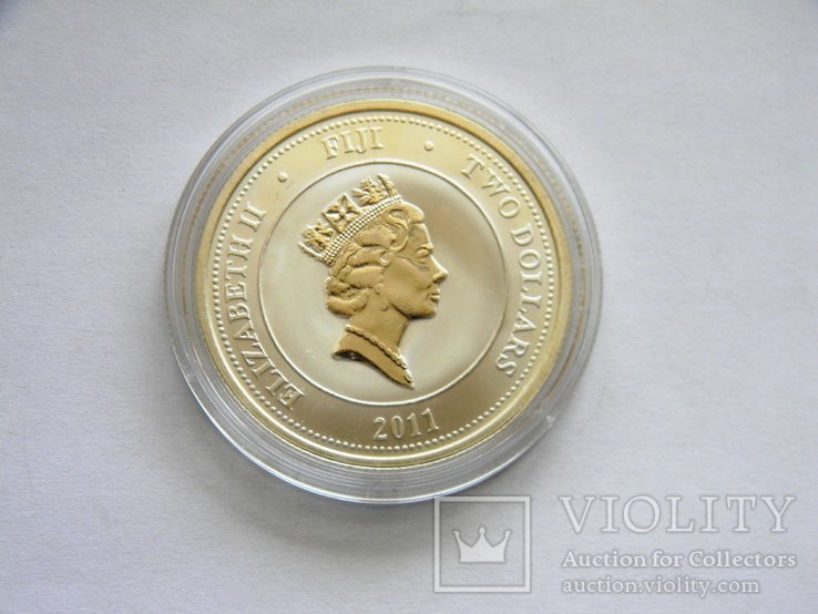 2 Доллара Фиджи "Черепаха", 2011г. Серебро 999, 1 OZ., фото №6