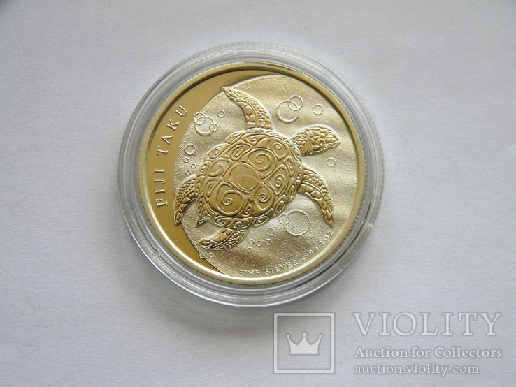 2 Доллара Фиджи "Черепаха", 2011г. Серебро 999, 1 OZ., фото №7