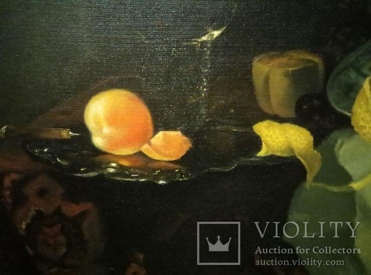 Десерт. Копия картини художника Виллема Кальфа 105x87.5, фото №4