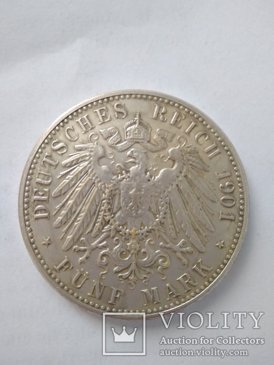 Копия монеты 5 марок 1901г, фото №3