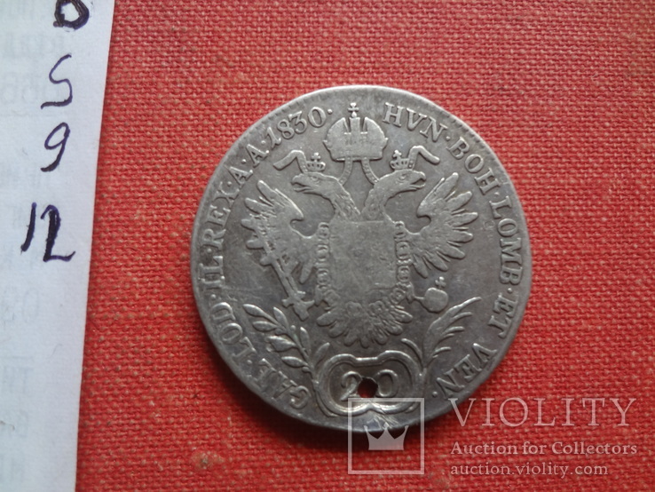 20 крейцеров 1830  Австро-Венгрия серебро  (S.9.12)~, фото №4