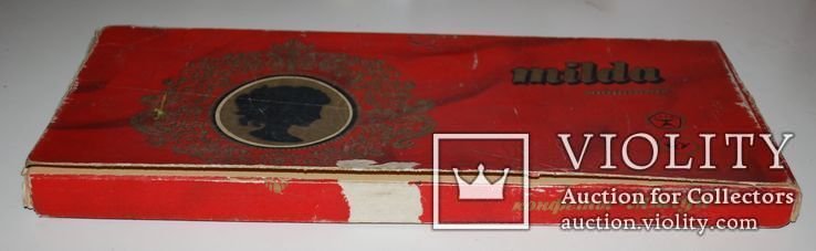 Коробка от конфет "Милда", Прибалтика, ГОСТ 73 г., 33х14х2 см., с родным вкладышем., photo number 4