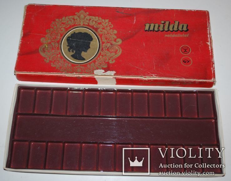 Коробка от конфет "Милда", Прибалтика, ГОСТ 73 г., 33х14х2 см., с родным вкладышем., photo number 8