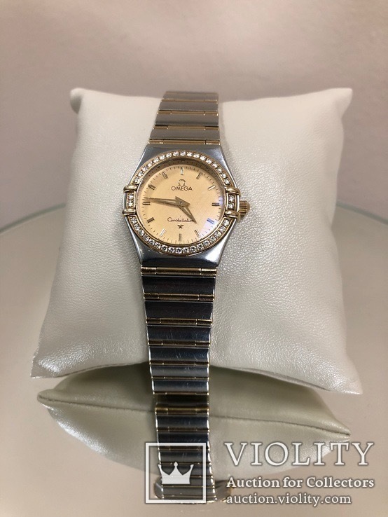 Швейцарские часы с бриллиантами "Omega Constellation" женские, фото №2