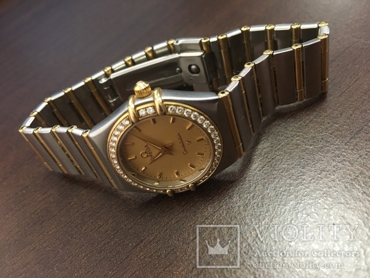 Швейцарские часы с бриллиантами "Omega Constellation" женские, фото №4