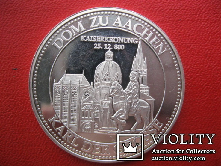 Серебряная медаль-памятник Карлу Великому(Аахен), фото №3