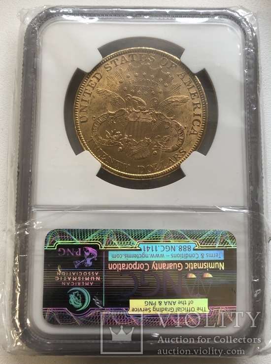 20 $ 1894 год США золото 33,4 грамма 900’, фото №3