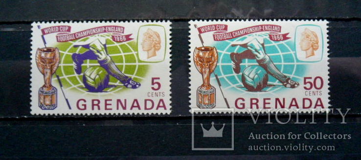 Гренада ЧМ 1966 футбол спорт MNH**, фото №2