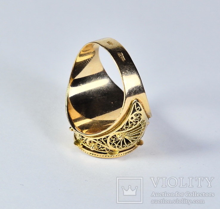 Мужской перстень с бриллиантами 10.76 гр., фото №7