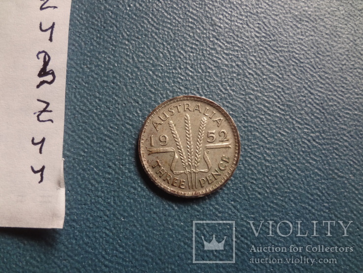 3 пенса 1952  Австралия  серебро   (Z.4.4)~, фото №4