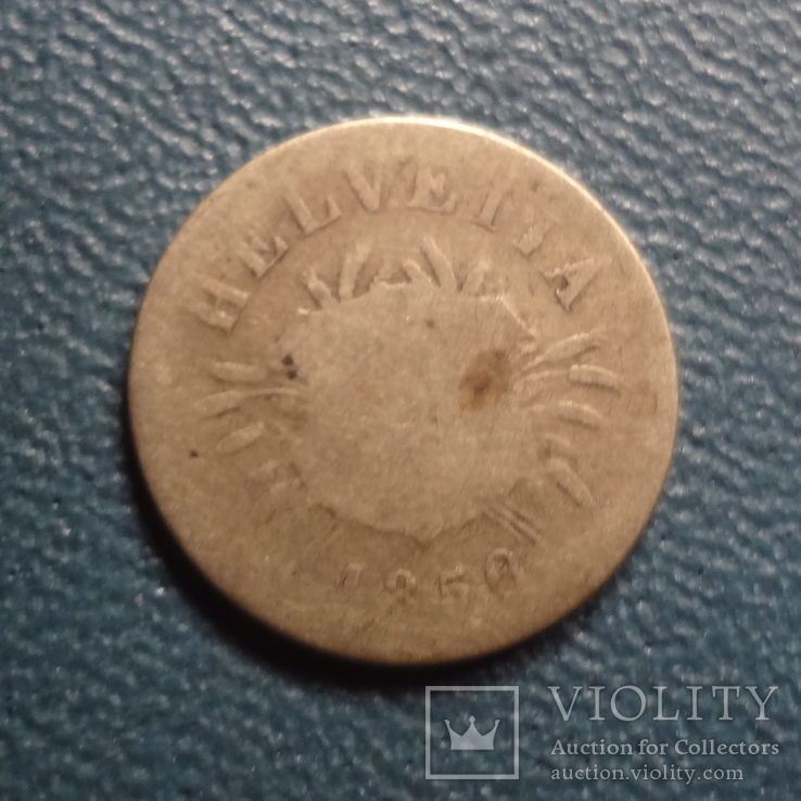 5 раппенов 1850  Швейцария  серебро   (Z.4.8)~, фото №2
