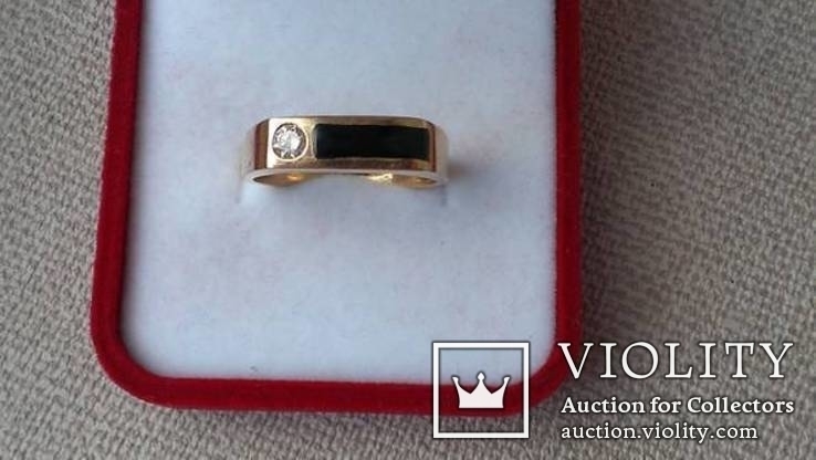 Мужской перстень золото 585, бриллиант 0,15 Сt., фото №3
