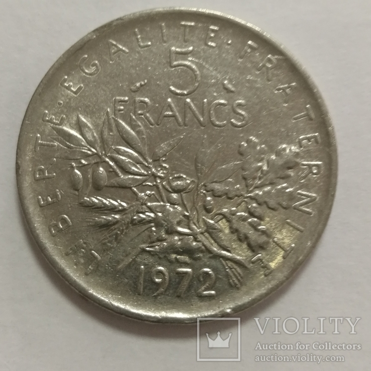 5 франков 1972 Франция, фото №2
