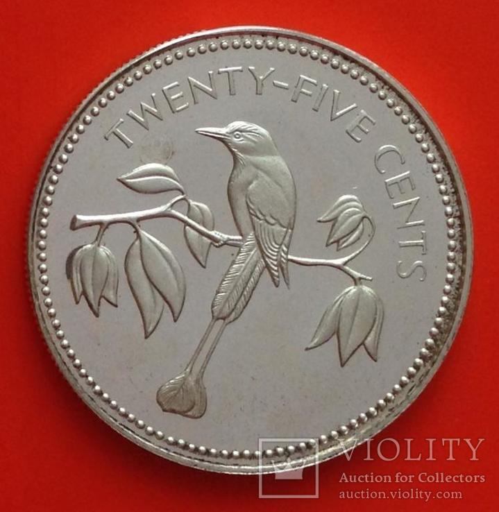 Белиз 25 центов 1974 серебро 925 Птицы
