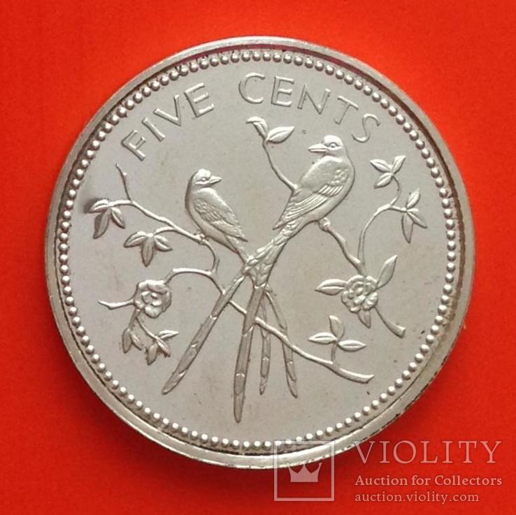 Белиз 5 центов 1974 серебро 925 Птицы, фото №2