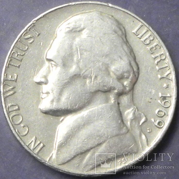 5 центів США 1969 D, фото №2