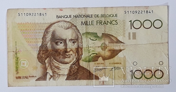 Бельгия 1000 франков, фото №2
