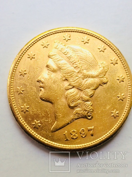20 долларов 1897 г, фото №2