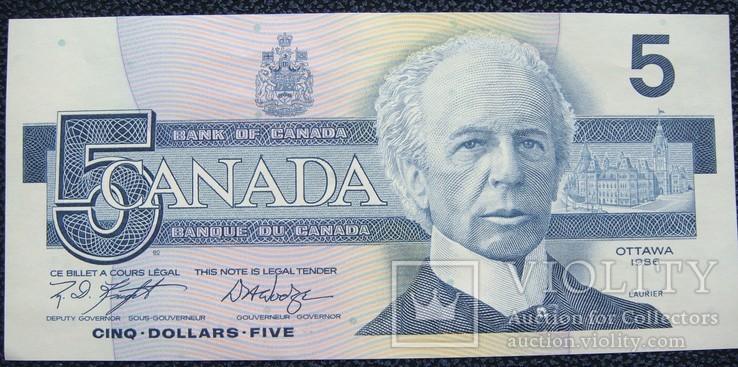 Канада 5 долларов 1986, фото №2
