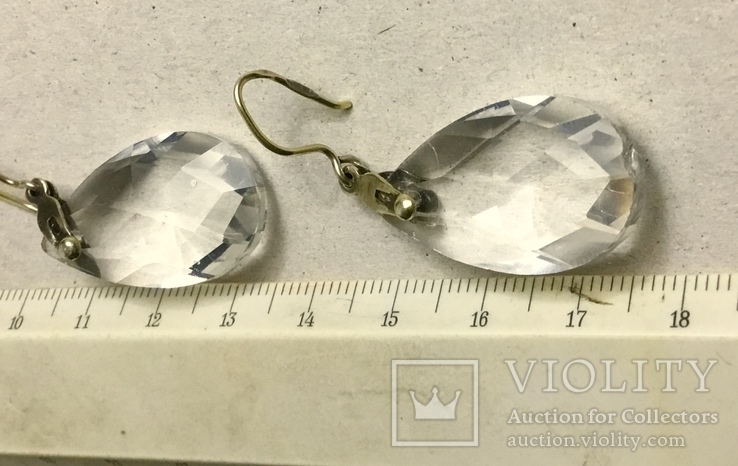 Винтажные серебряные серьги подвески, фото №6