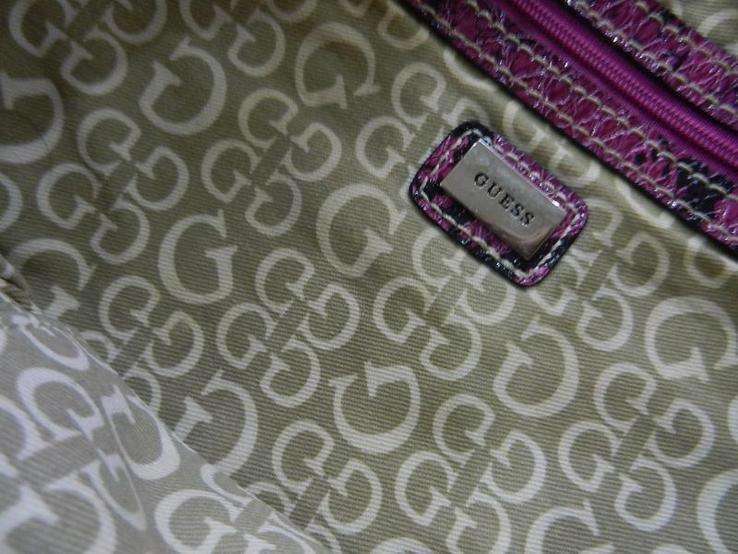 Guess,оригинал, вместительная женская фиолетовая сумка, фото №6