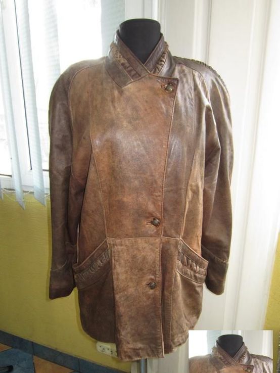 Стильная женская кожаная куртка. Лот 467, фото №3