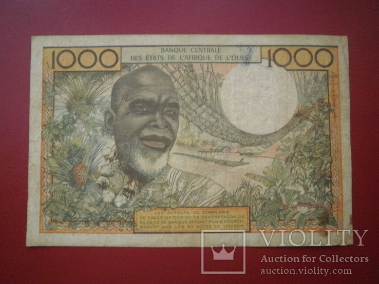 Кот-д'Івуар 1961 рік 1000 франків., фото №3