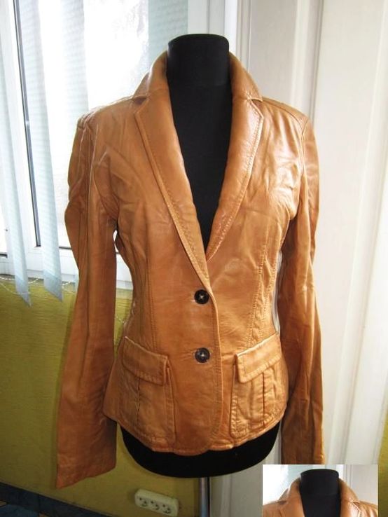 Стильная женская кожаная куртка- пиджак RENE LEZARD. Франция. Лот 470, photo number 2