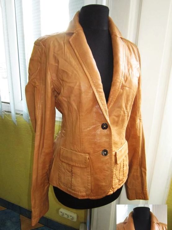 Стильная женская кожаная куртка- пиджак RENE LEZARD. Франция. Лот 470, numer zdjęcia 3