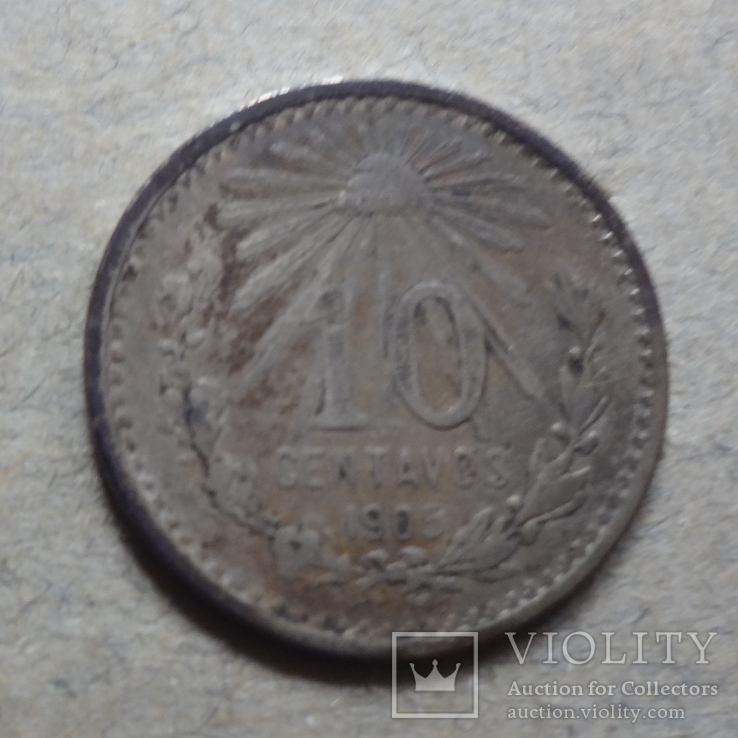 10 сентаво 1905 Мексика серебро, фото №3
