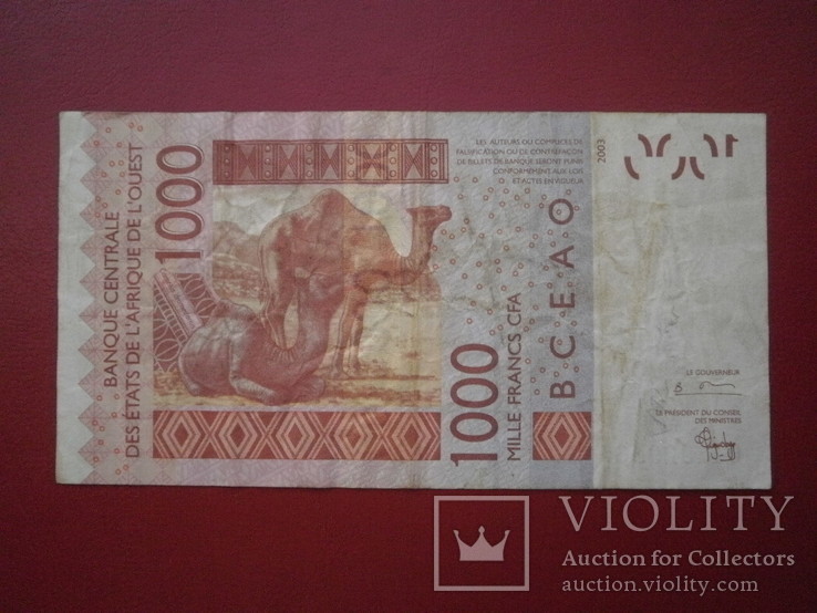 Буркіна-Фасо 2003 рік 1000 франків., фото №3