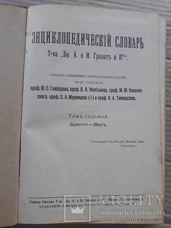Энциклопедический словарь Граната. Том 7. ~1910 г., фото №5