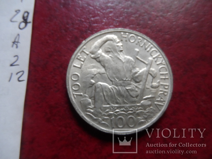 100 крон  1949  Чехословакия  серебро    (А.2.12)~, фото №5