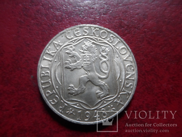 100  крон  1948  Чехословакия  серебро    (А.4.1)~, фото №3