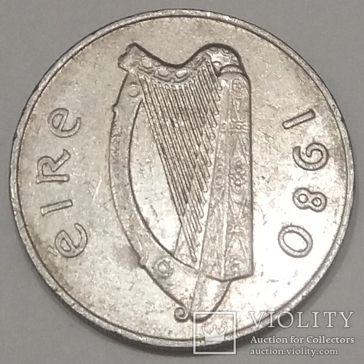Ірландія 10 пенсів, 1980 Велика, фото №3