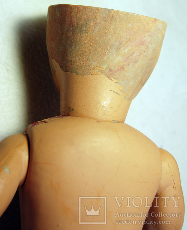 Редкая коллекционная старинная  кукла, 50 гг, 35 см, парик съемный, фото №9