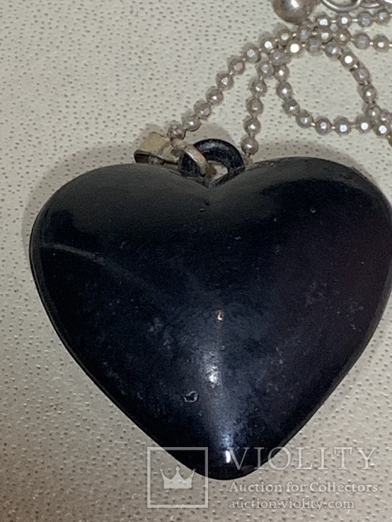 Кулон на цепочке в виде сердечка из италии, фото №3