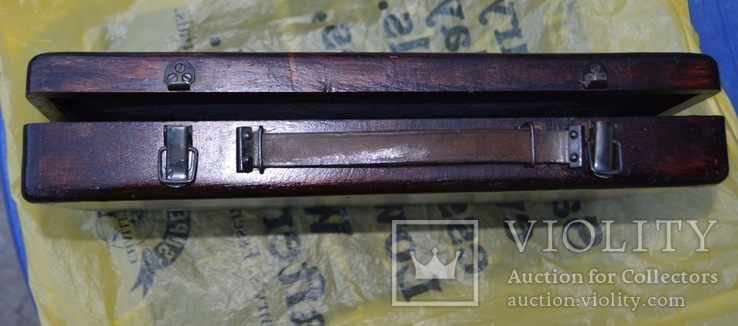 Деревянный ящик - футляр для хранения пистолета Марголин и ЗИПа к нему, фото №2