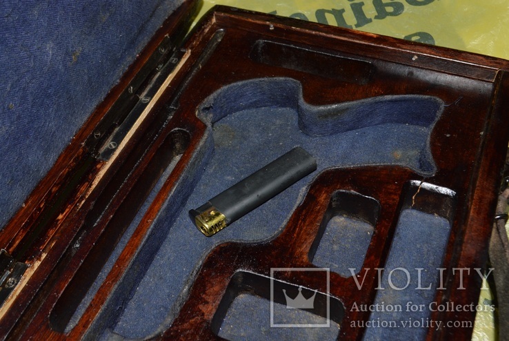 Деревянный ящик - футляр для хранения пистолета Марголин и ЗИПа к нему, фото №4